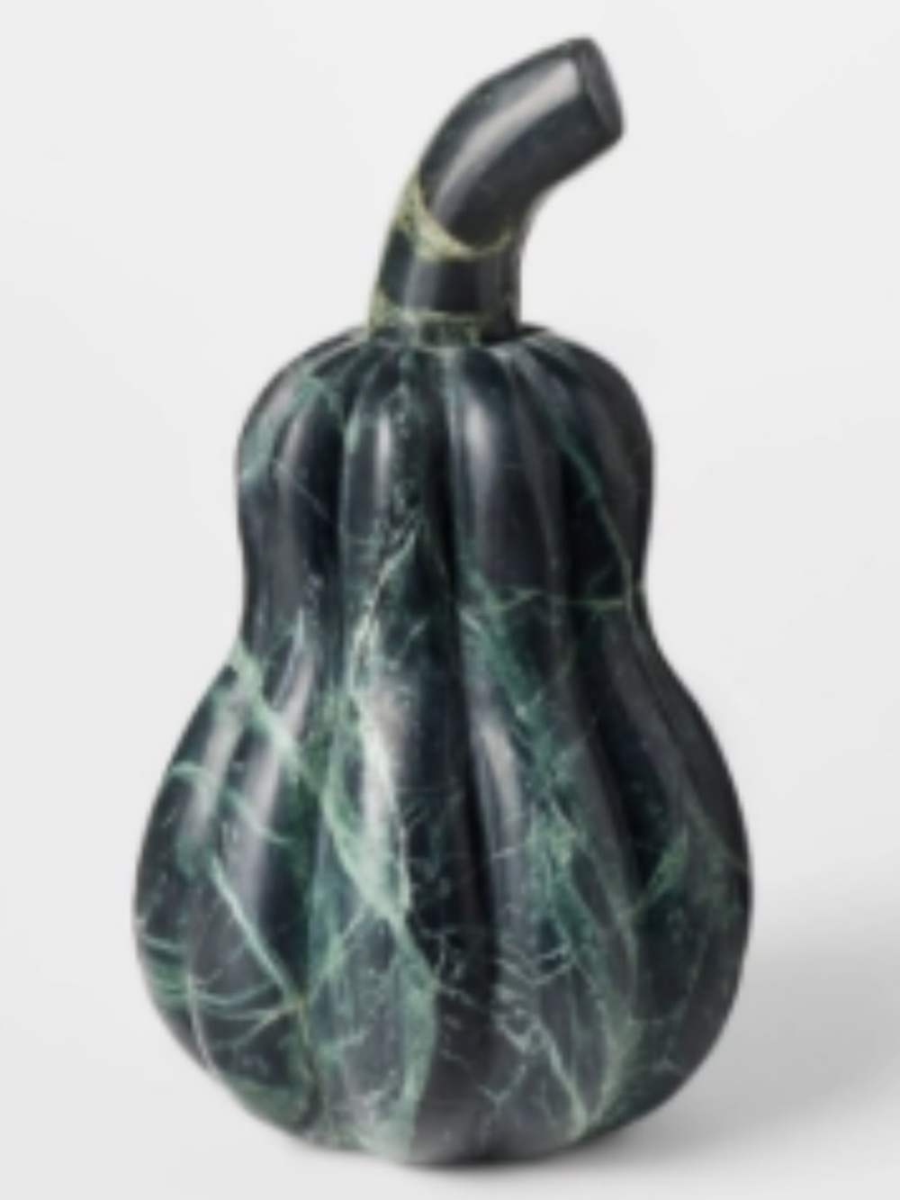 Studio McGee Decorative Marble  Gourd Sculpture Pumpkin  in Deep Green